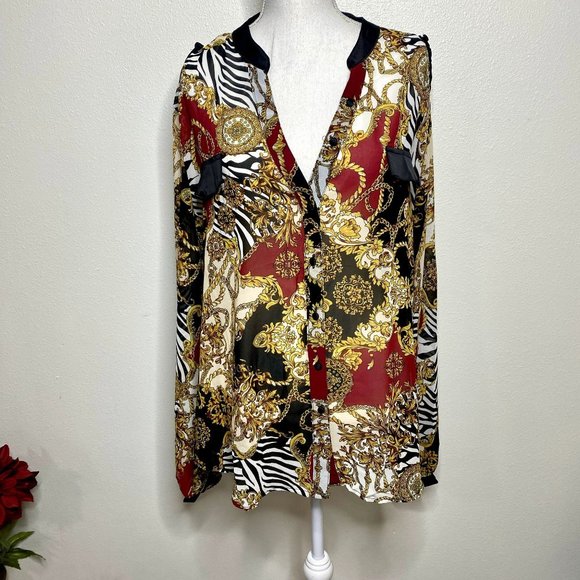NEW Animal Print Equestrian Top Glam - Picture 1 of 5